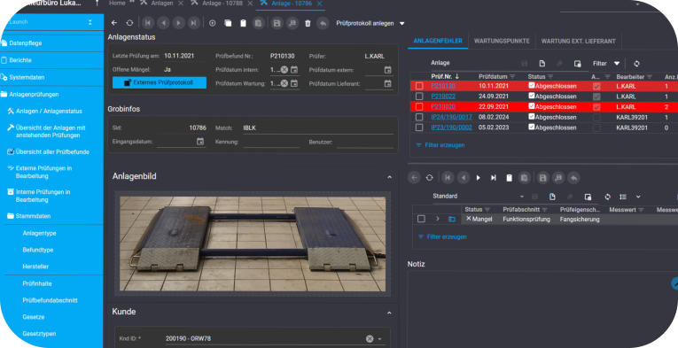 Lunilog Prüfpflichtenmanagement: Arbeitsmittel Detailansicht